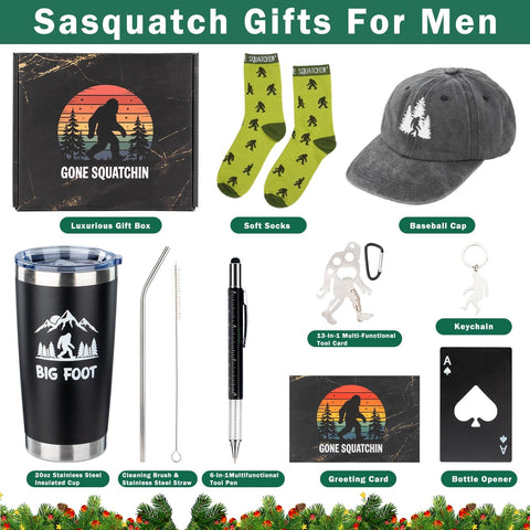 Ithmahco Bigfoot socks and cap for comfortable outdoor wear on camping trips.