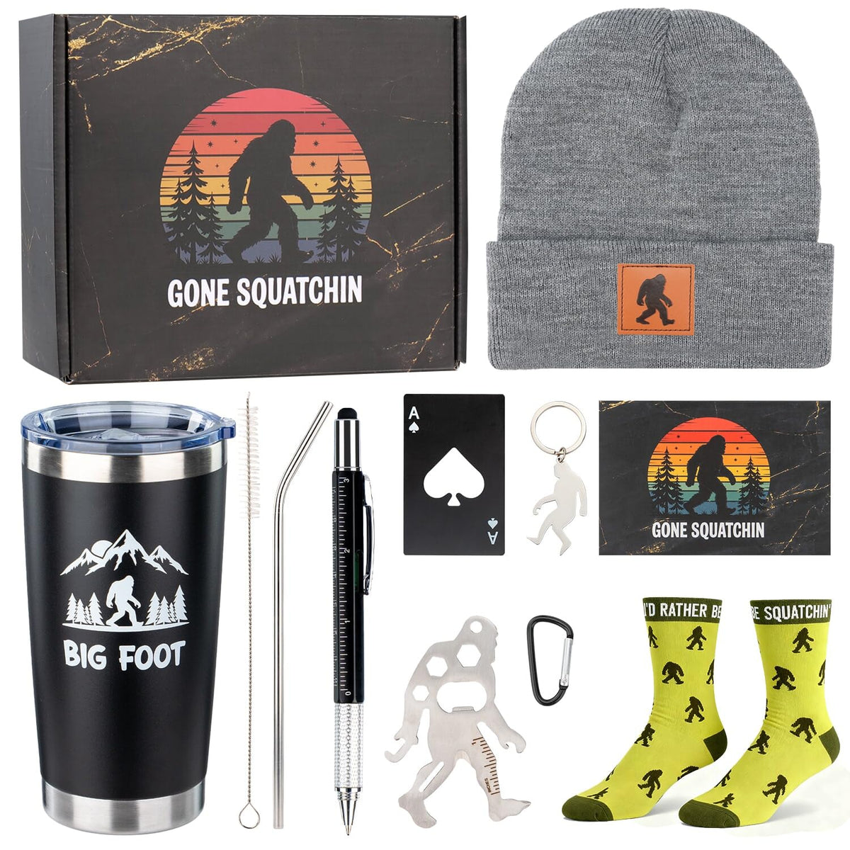 Ithmahco Bigfoot 20oz tumbler keeps drinks cold or hot for outdoor adventures