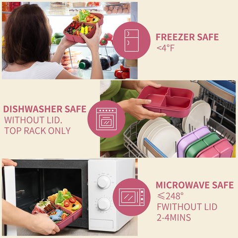 Itopor stain-resistant interior bento box stays clean after prep.