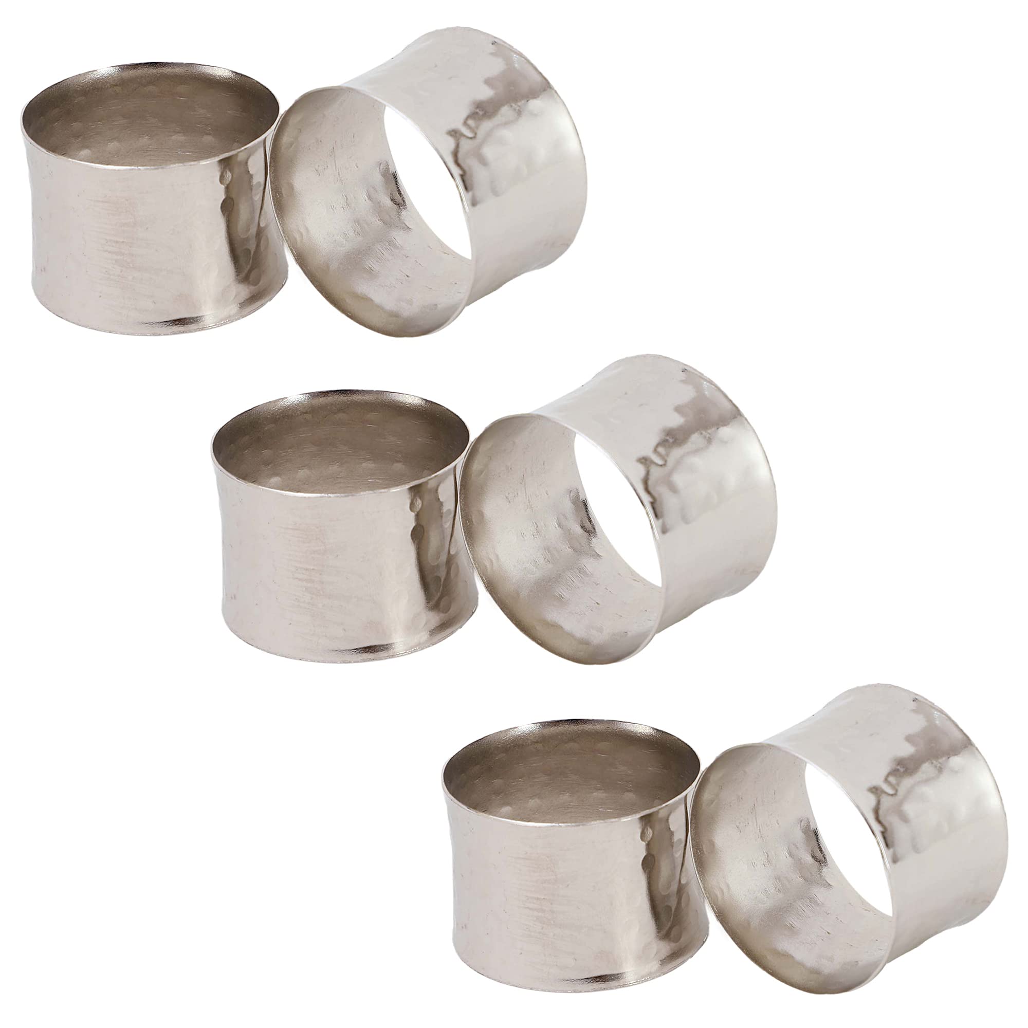 ITOS365 handmade round hammered silver napkin rings elevate festive table decor
