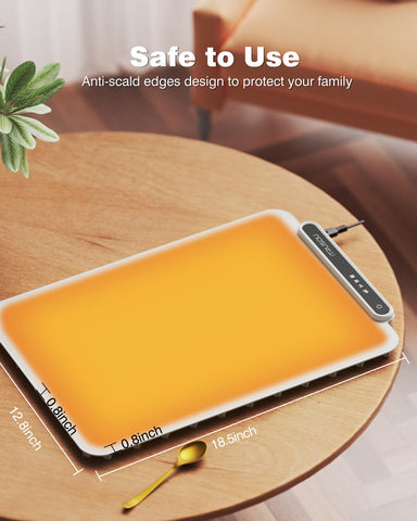 itrusou Food Warming Mat countertop-safe with heat pad guidance