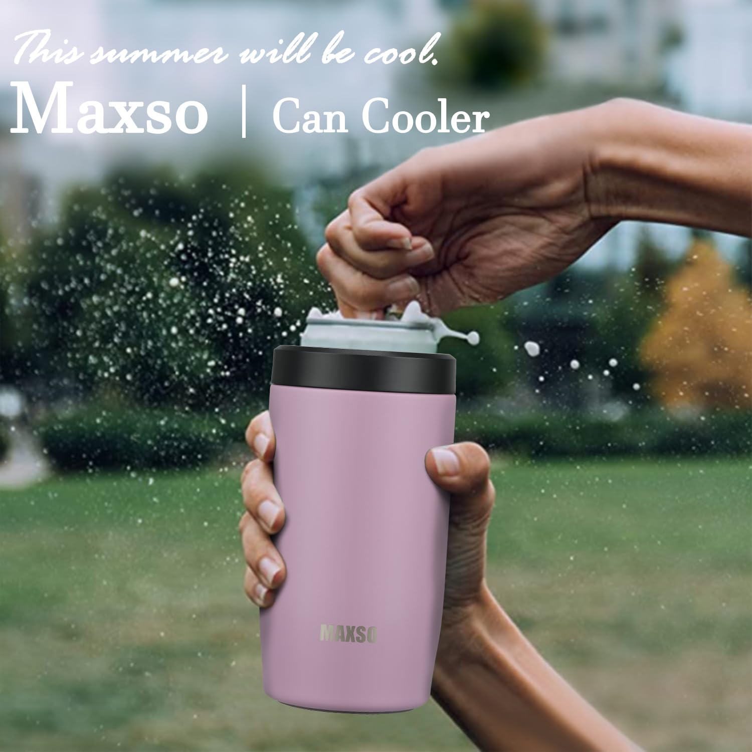 Itslife 4-in-1 slim can cooler durable stainless design reduces condensation
