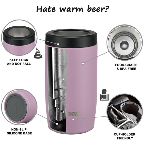 Itslife 4-in-1 slim can cooler holding a 12oz can feels condensation-free