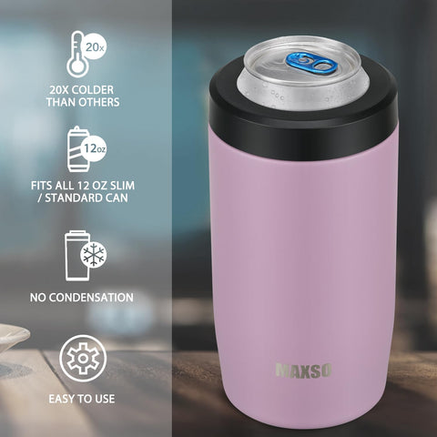 Itslife 4-in-1 slim can cooler lid-locked setup emphasizes secure seal