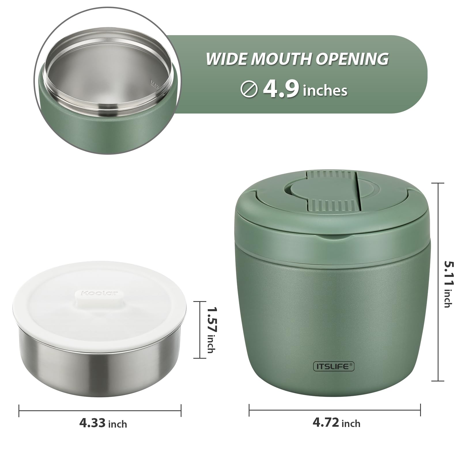 Itslife hidden handle and folding spoon offer convenient portability.