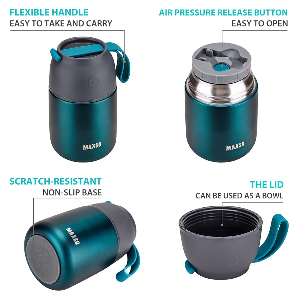 Itslife insulated food jar exterior showcases vibrant green color and durable construction