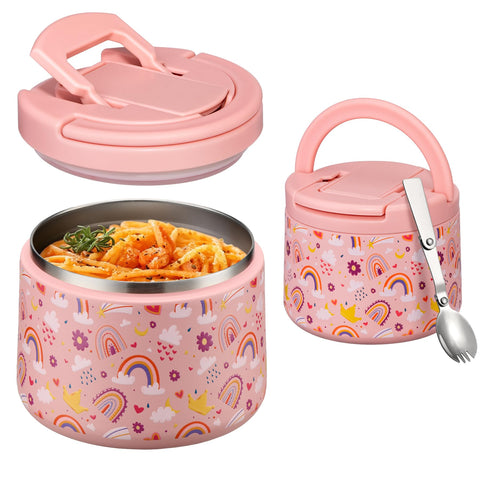 Itslife Kids Thermo 14oz Rainbow with lid on keeps meals hot and kid-friendly on the go
