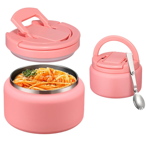 Itslife Kids Thermo pink lid keeps meals warm during school lunches.