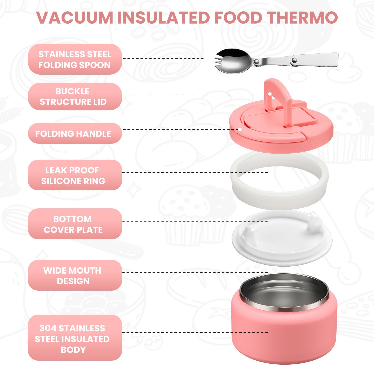Itslife Kids Thermo wide mouth 13.5oz for easy filling and cleaning.