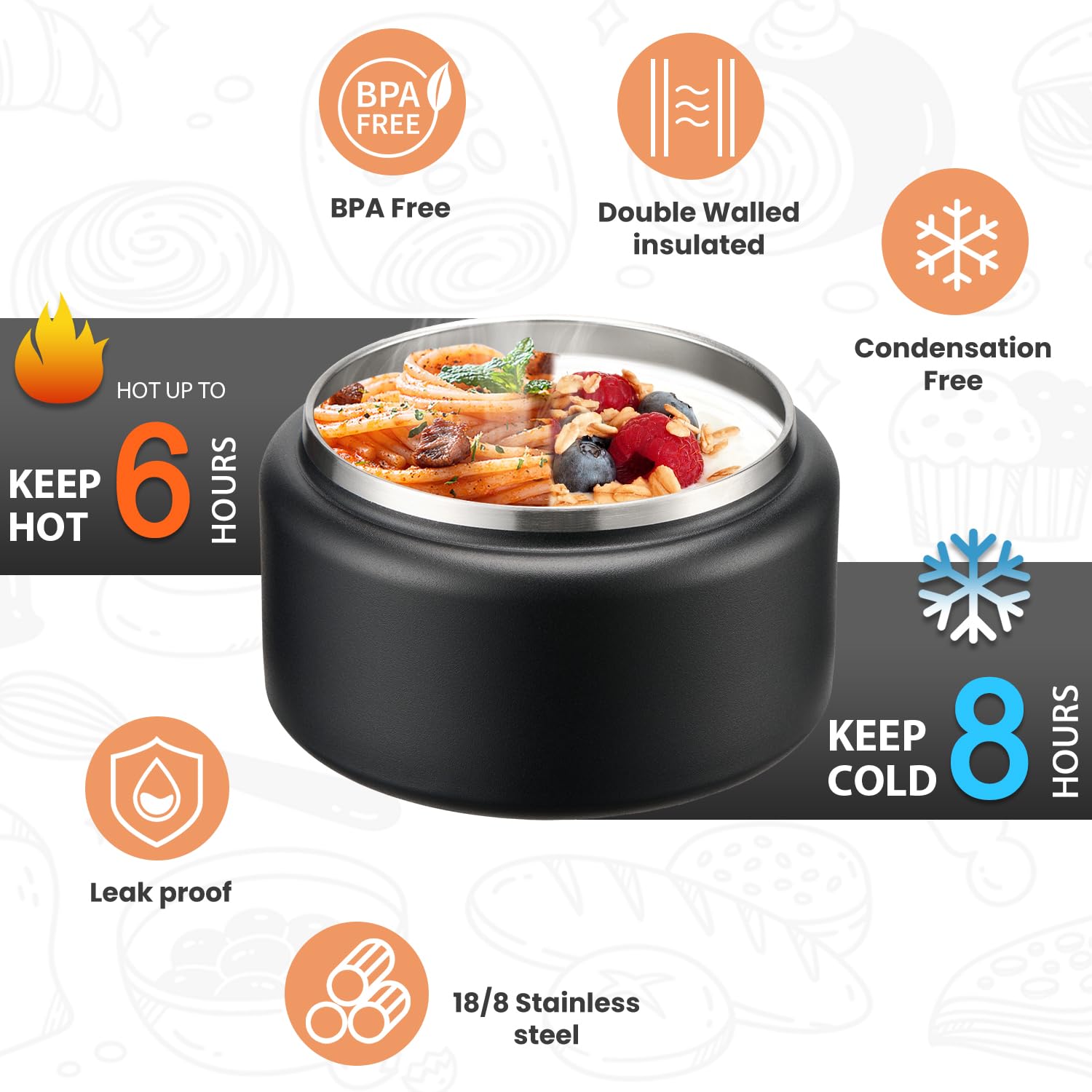 Itslife vacuum-insulated 304 stainless steel keeps soups warm for hours