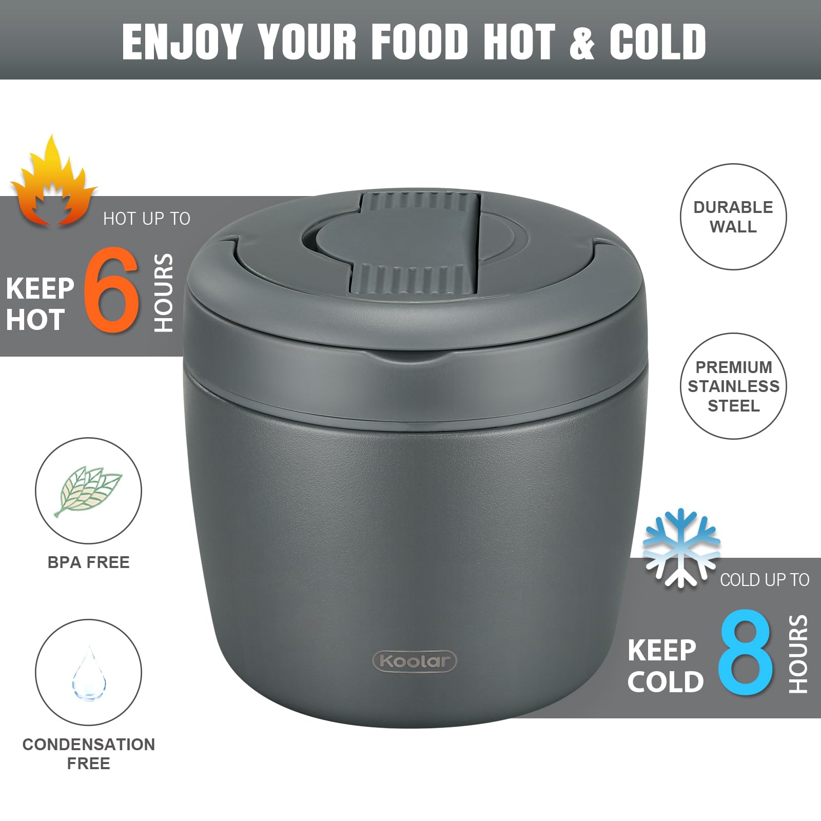 Itslife 32oz dual-compartment design prevents mixing of foods during transport.