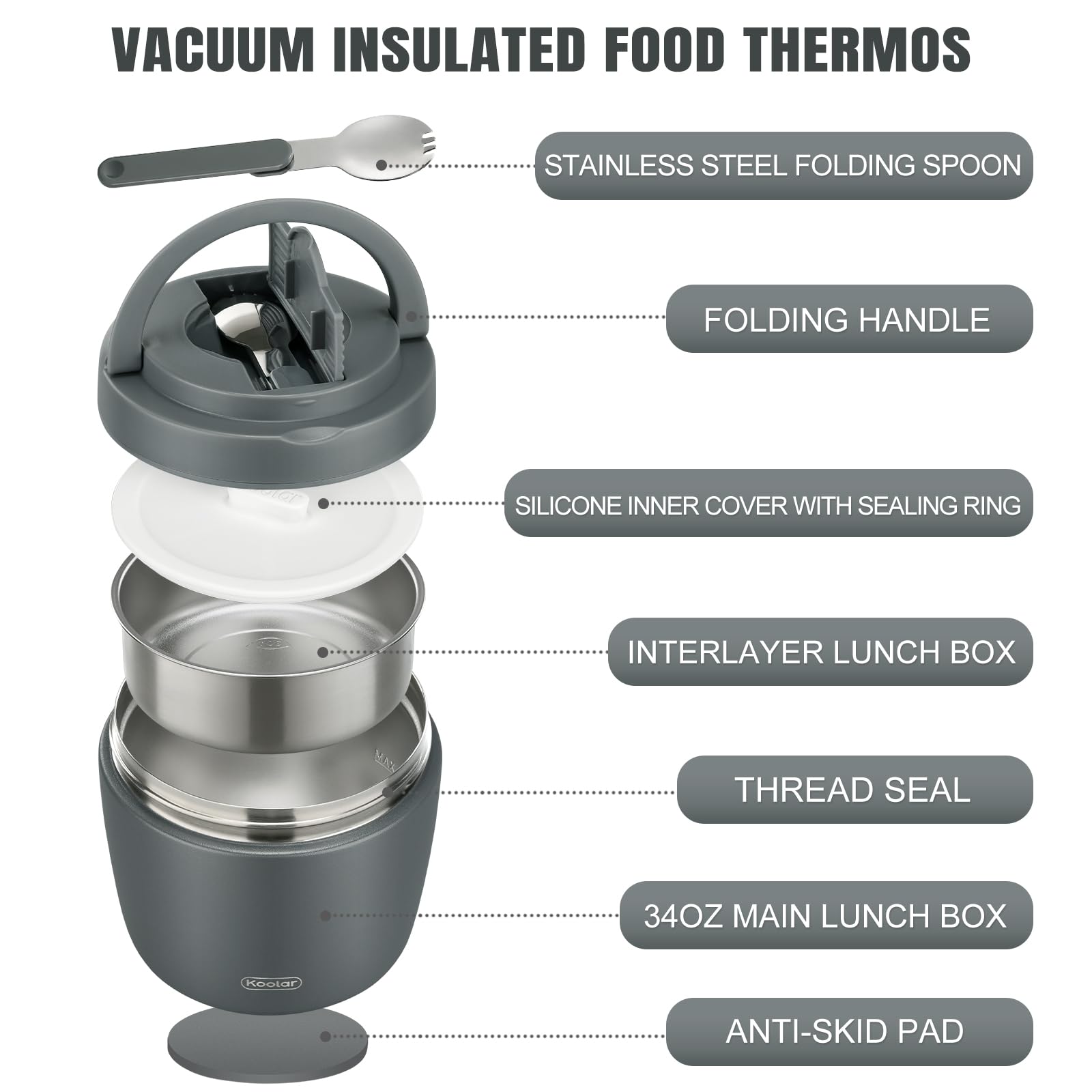 Itslife Soup Thermo leak-proof cap prevents spills during transport.