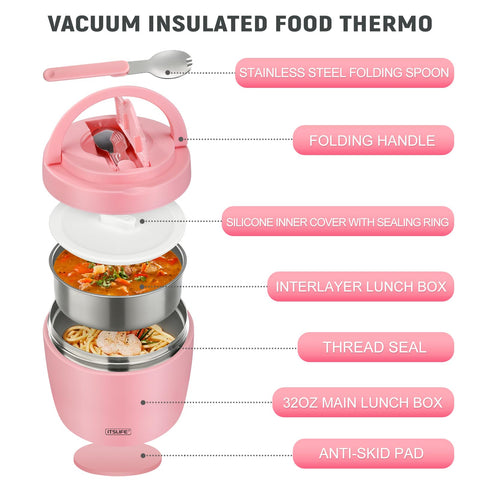 Itslife Soup Thermo seal-washer leak-proof design keeps contents secure during transport.
