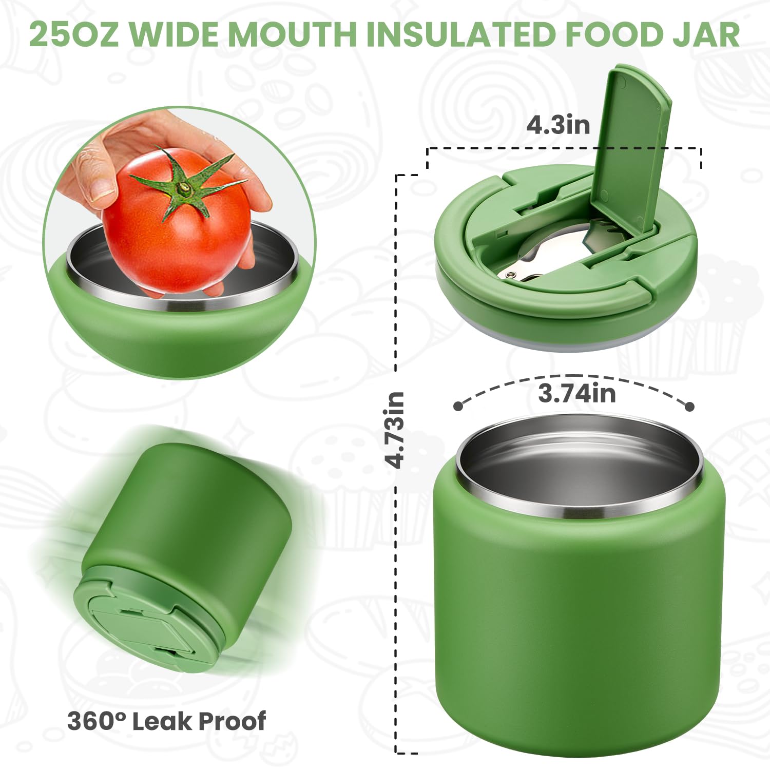 Itslife vacuum insulated stainless steel jar preserves hot or cold meals