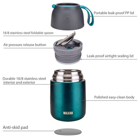 Itslife stainless steel jar with spoon highlights convenient lunch kit for kids and adults