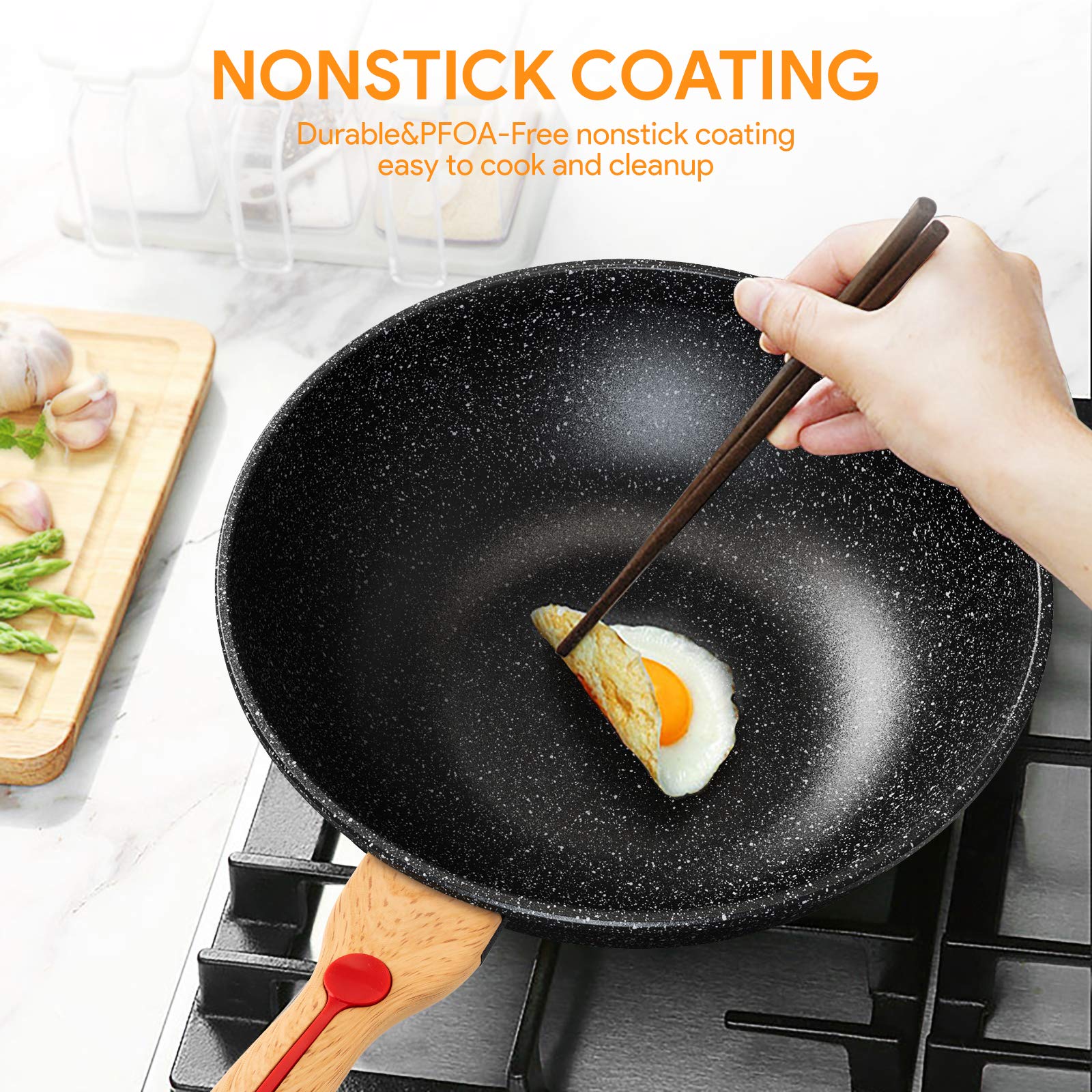 ItsMillers ergonomic soft-touch handle stays cool during sautéing