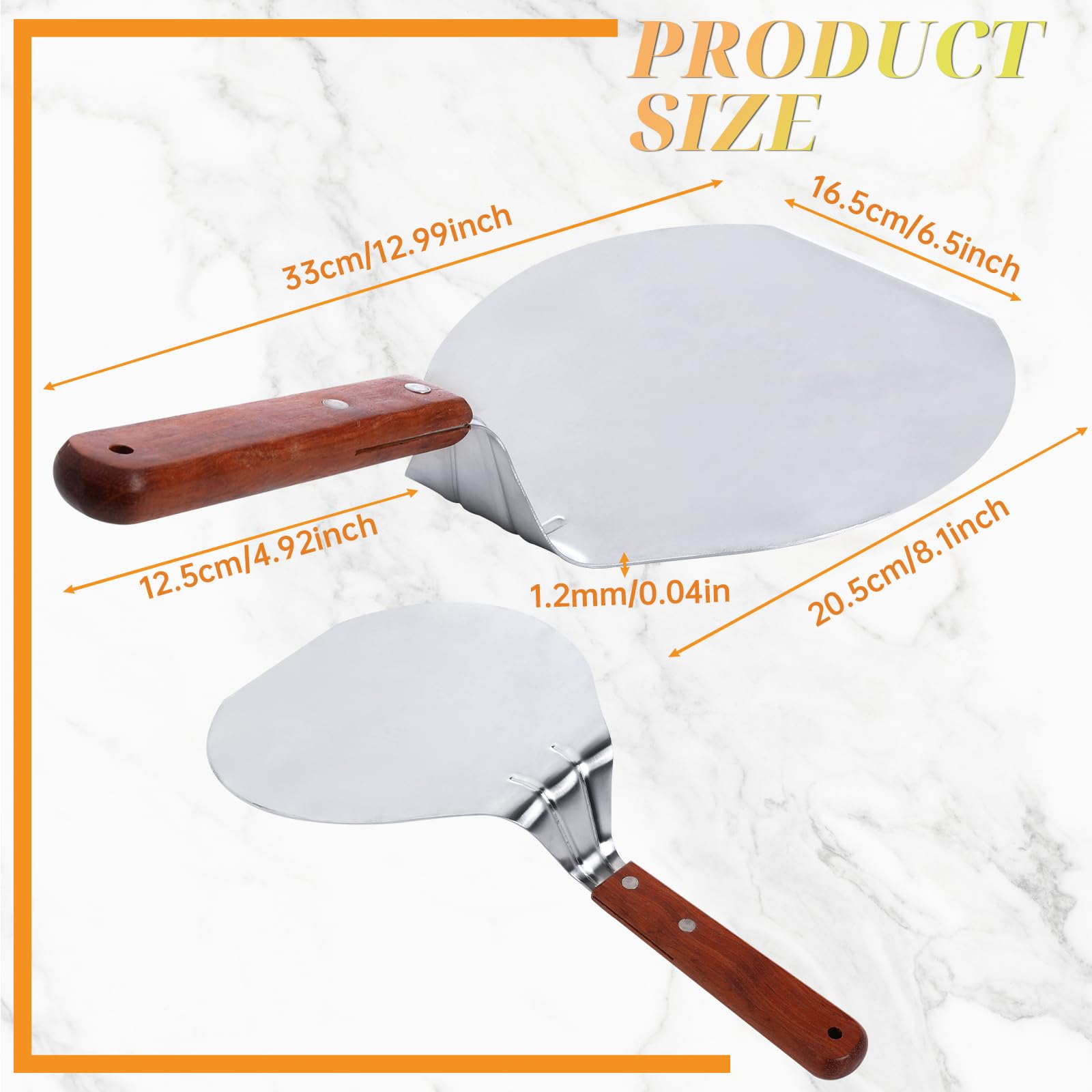 IUAQDP UTENEW wood handle pizza lifter provides sturdy grip during transfers.
