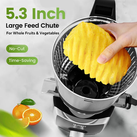 IUIPI juicer with 2L hopper ready for batch prep and fewer refills