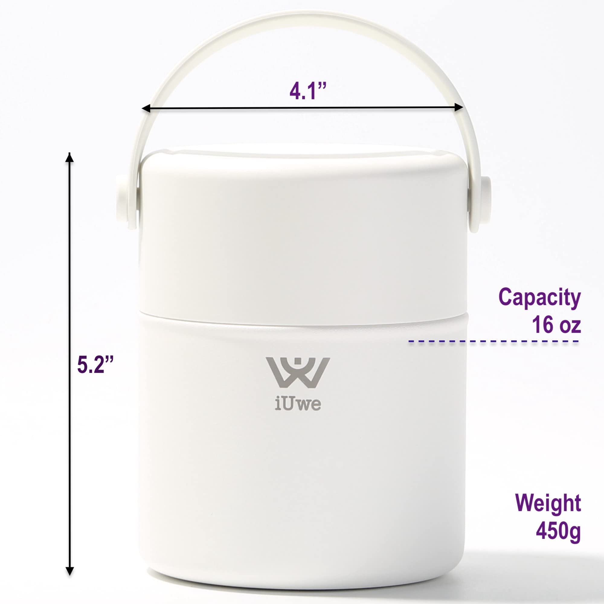 iUwe BPA-free kids lunch thermos ideal for hot meals at school.