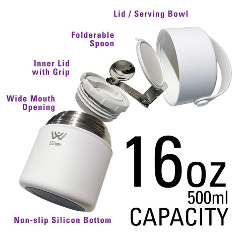 iUwe leak-proof hot food container ensures mess-free school or office lunches.