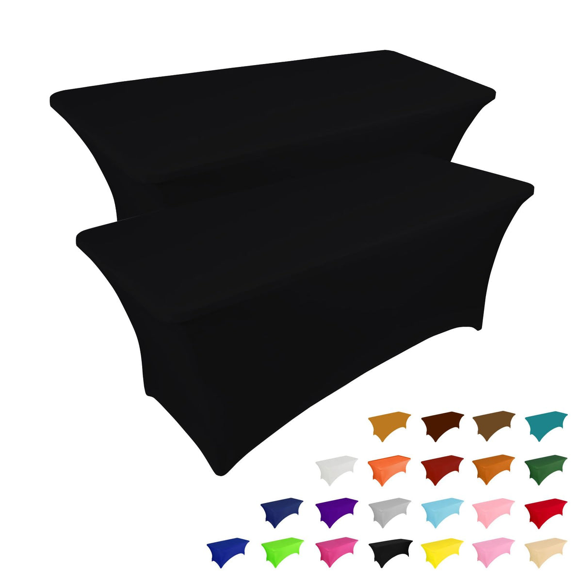 IVAPUPU 2-pack 6ft tablecloth on a rectangular table for a smooth, professional look.