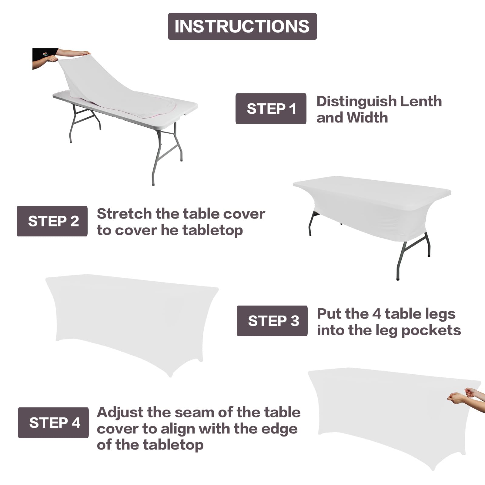 IVAPUPU four-way stretch design ensures secure fit on multiple table shapes.