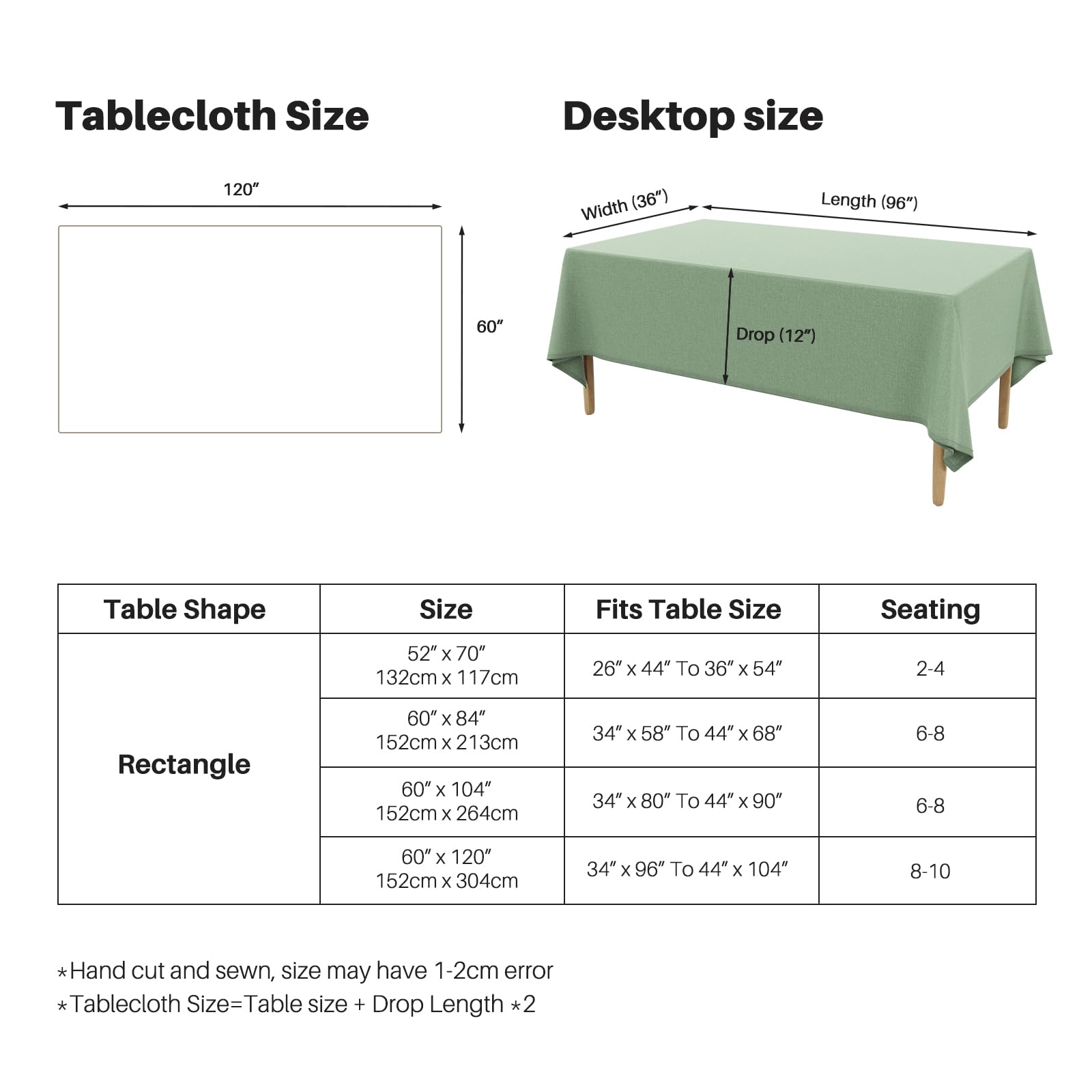 IVAPUPU rectangle setup with sage green cover elevates spring dining.