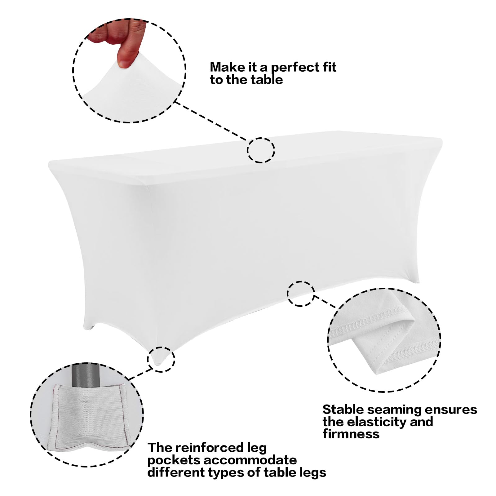 IVAPUPU washable spandex tablecloth offers easy care and reusable use for events.