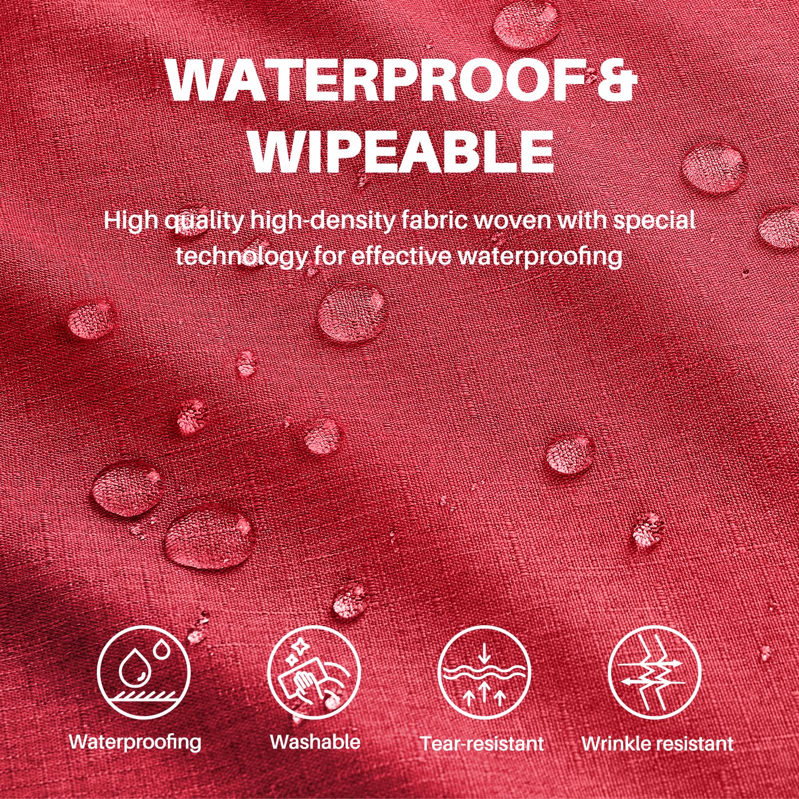 IVAPUPU waterproof tablecloth surface demonstrating spill-proof protection