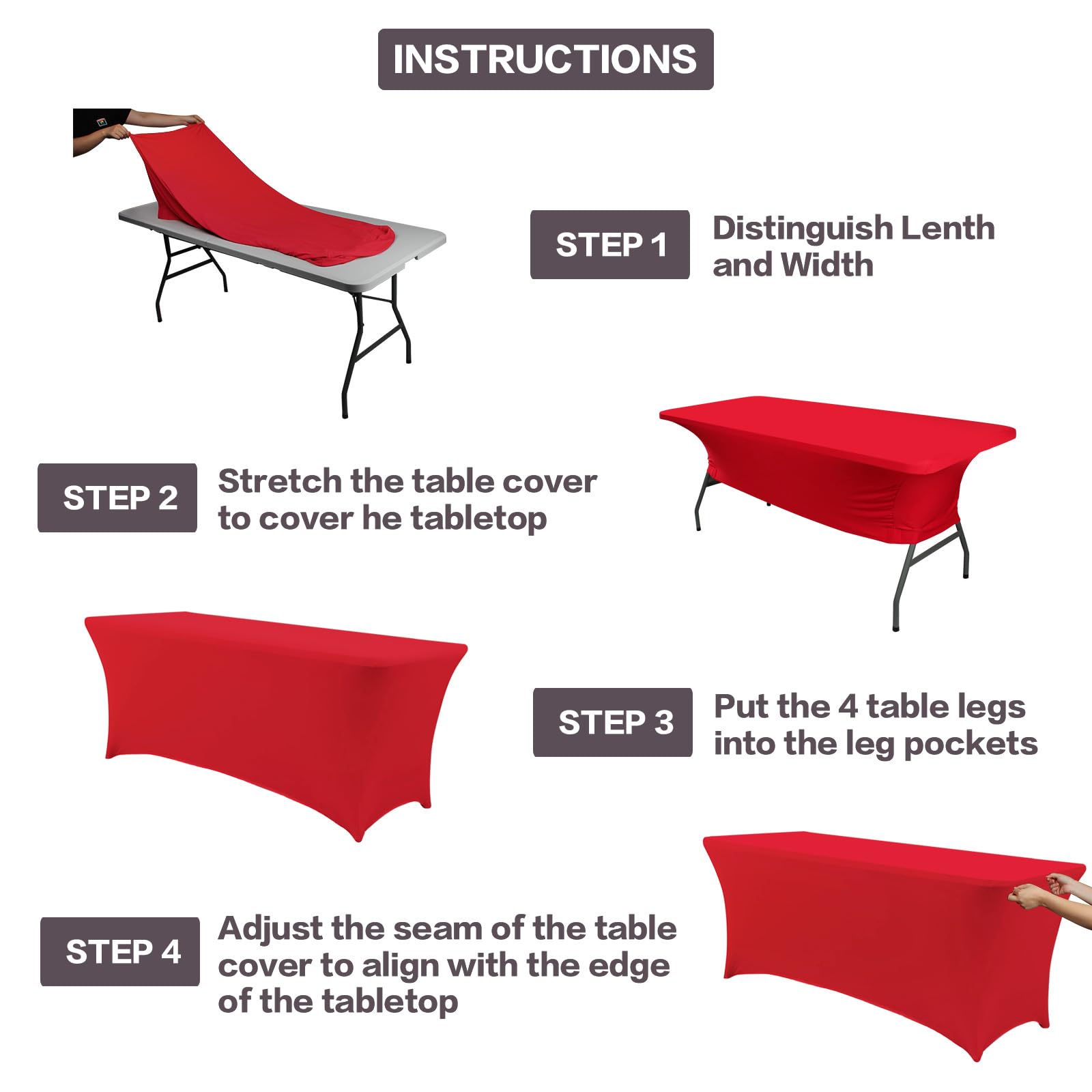 IVAPUPU wedding table setup with red cloth for an elegant reception.