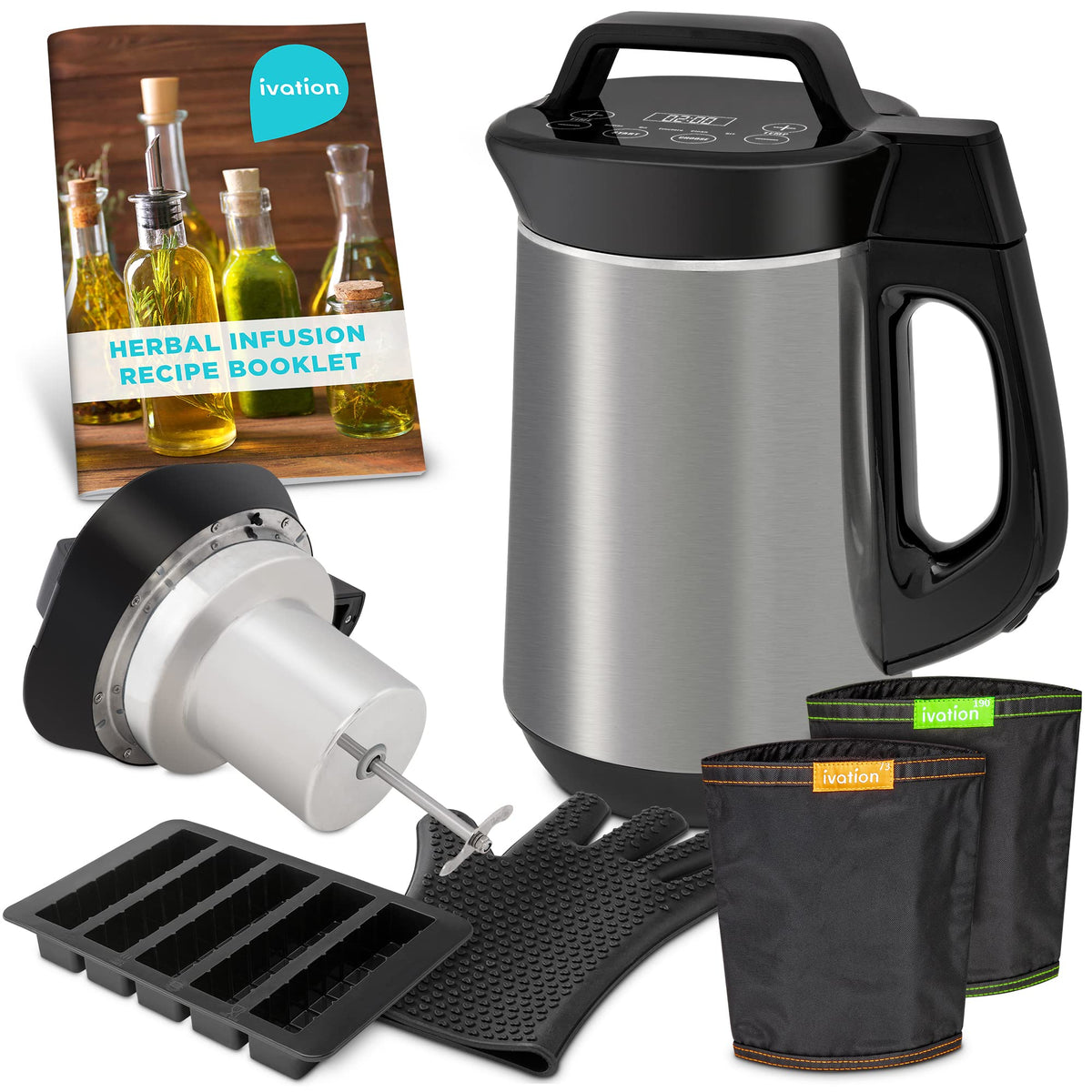 Ivation herbal infusion machine with lid close-up for secure infusions