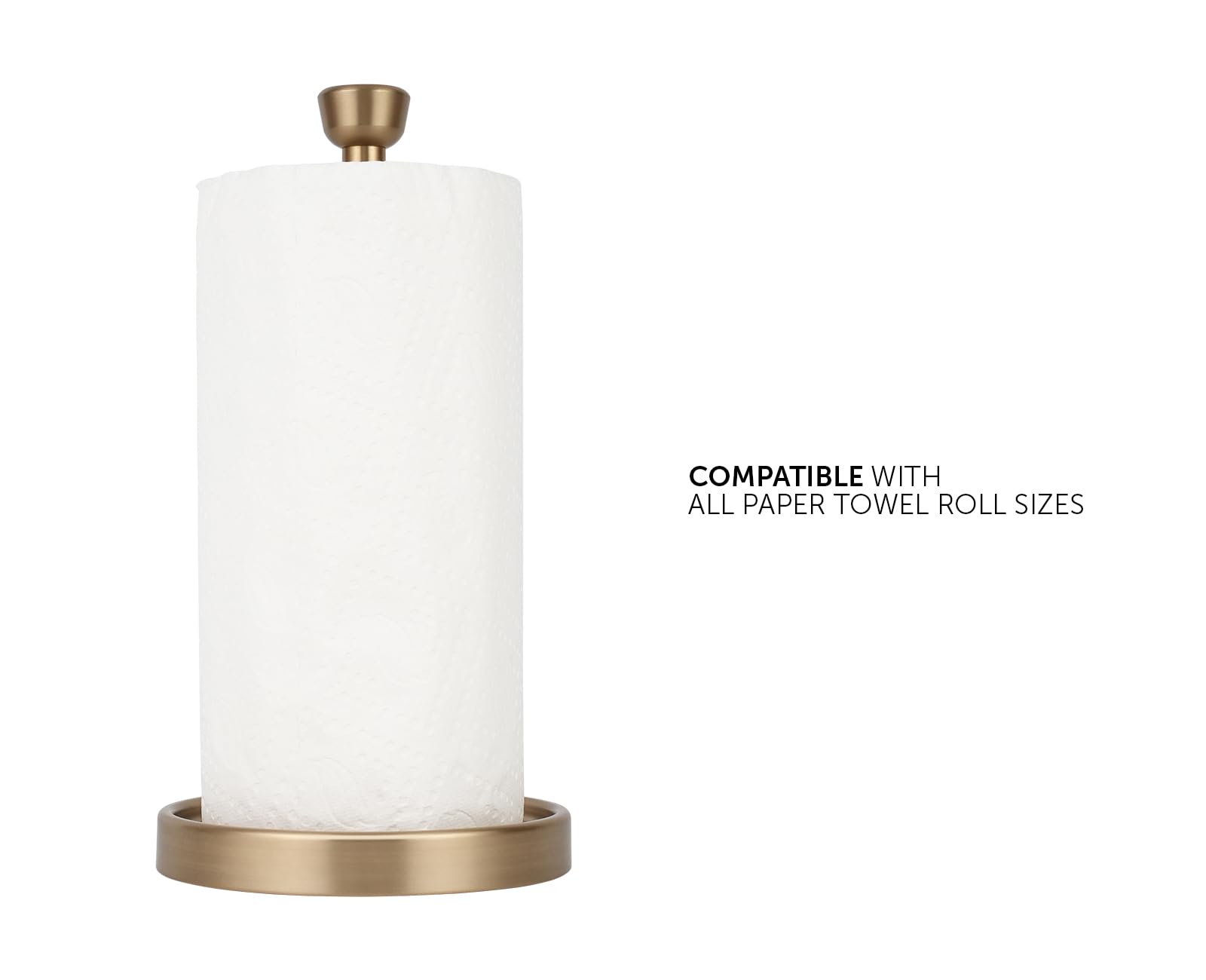 Ivilon Warm Gold roll-compatibility demonstrates universal fit for towels.