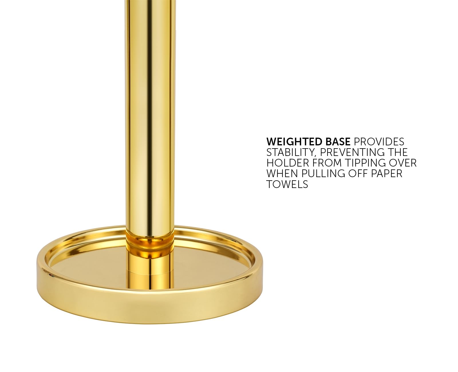 Close-up of Ivilon gold polished holder highlighting sturdy base for secure placement.