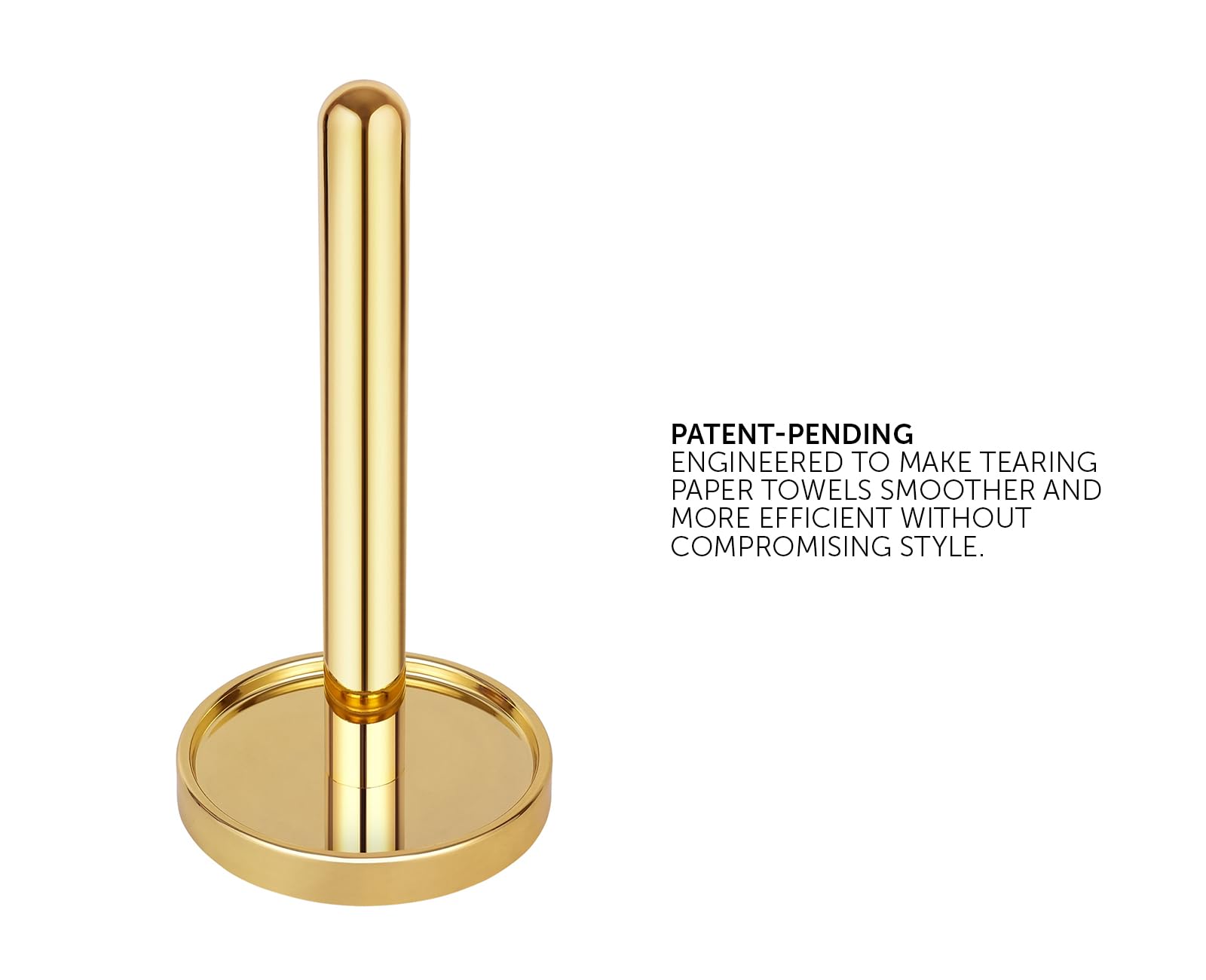 Side view of Ivilon paper towel holder in gold polished finish for elegance.
