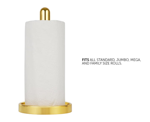 Top view of Ivilon paper towel holder showing easy tear rod for one-handed use.