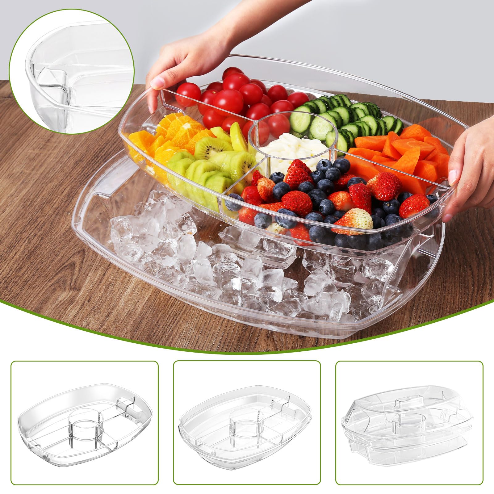 IVYHOME 4-compartment removable tray offers organized condiments for easy refills.