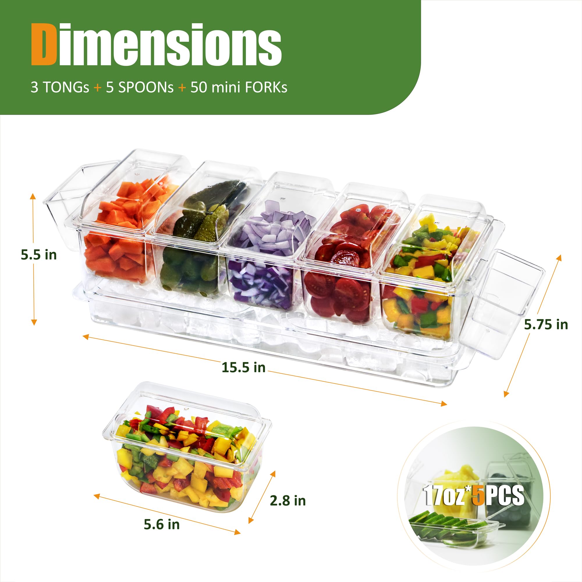 IVYHOME accessories included: containers, tongs, spoons, forks