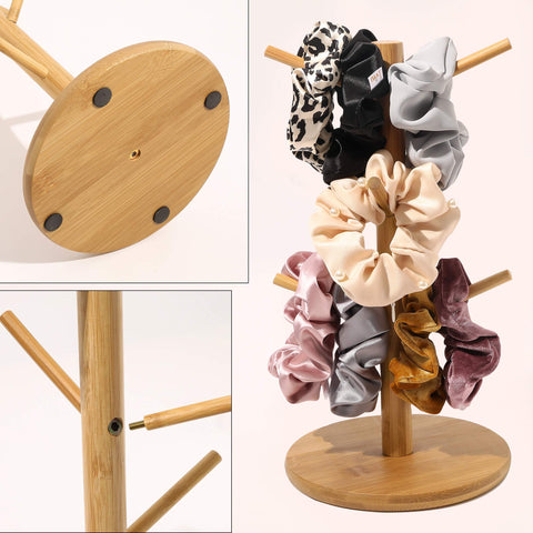 Ivyu bamboo scrunchie organizer provides neat, gift-ready storage.