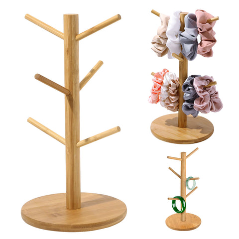Ivyu scrunchie holder stand displaying organized, easy-to-reach hair accessories.