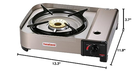 Iwatani 35FW automatic safety stop prevents unsafe can pressure.