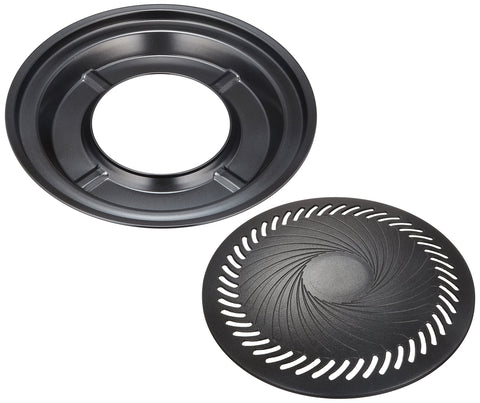 Iwatani CB-P-Y3 BBQ plate aluminum close-up shows fluorine processing for easier cleaning.