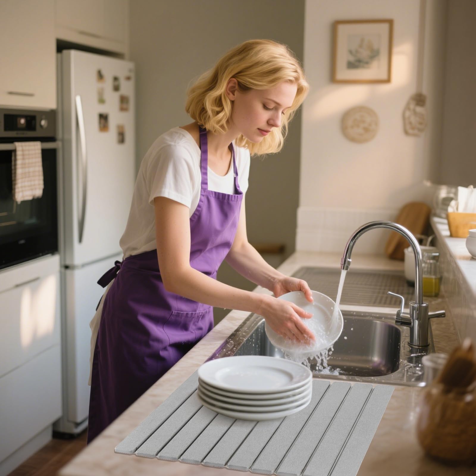 iWEDN mat used as hot pan trivet protecting countertops