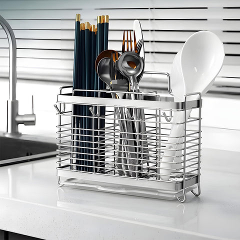 Drain tray from IWNTWY utensil rack catches water and keeps counters dry.