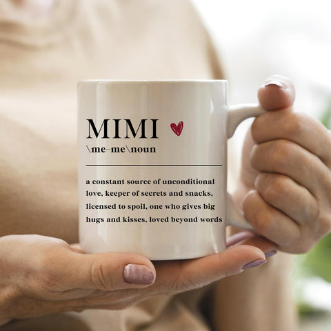 IWXYI Grandma Mimi Definition Mug handle closeup highlights sturdy build