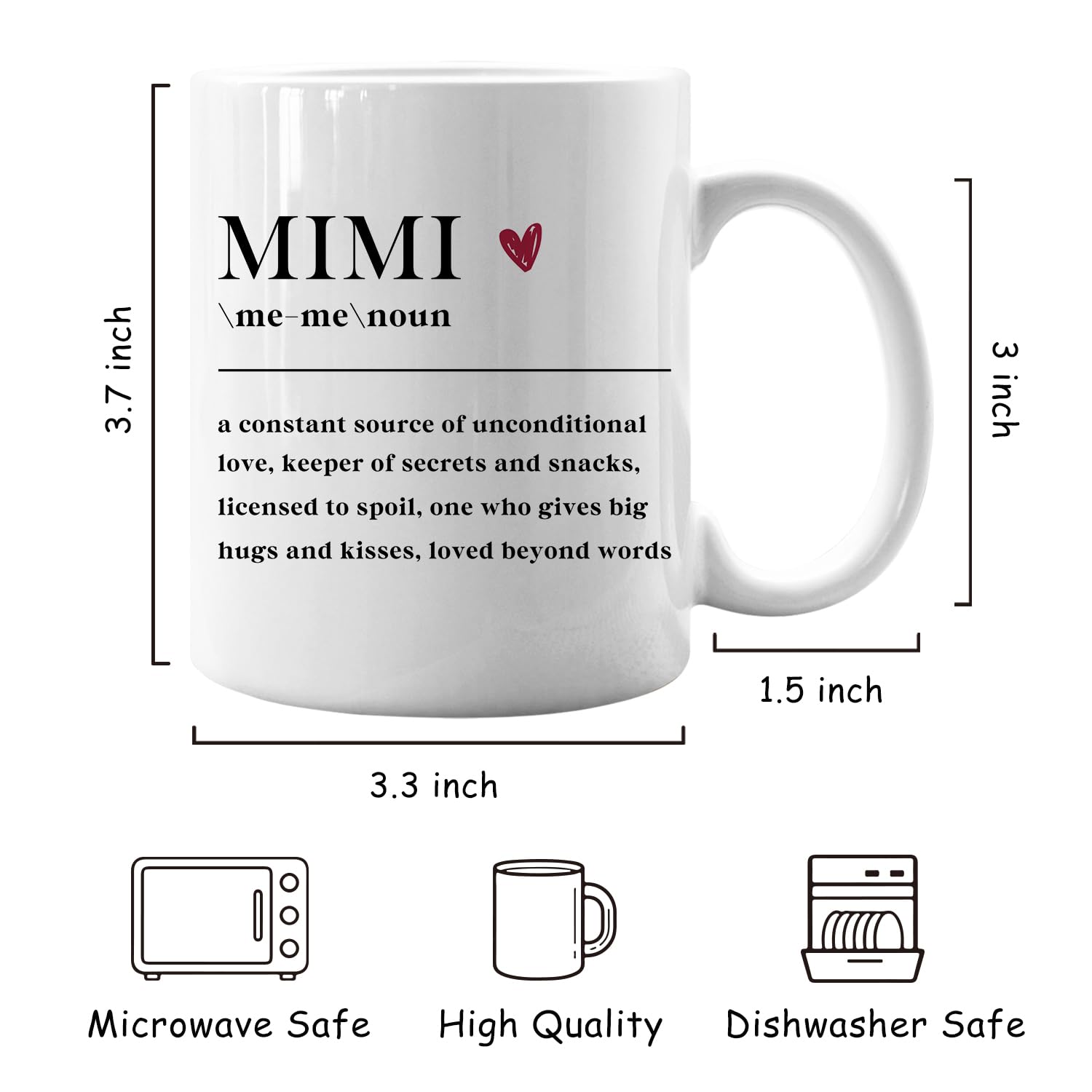 IWXYI Grandma Mimi Definition Mug in microwave ready warm-up scenario
