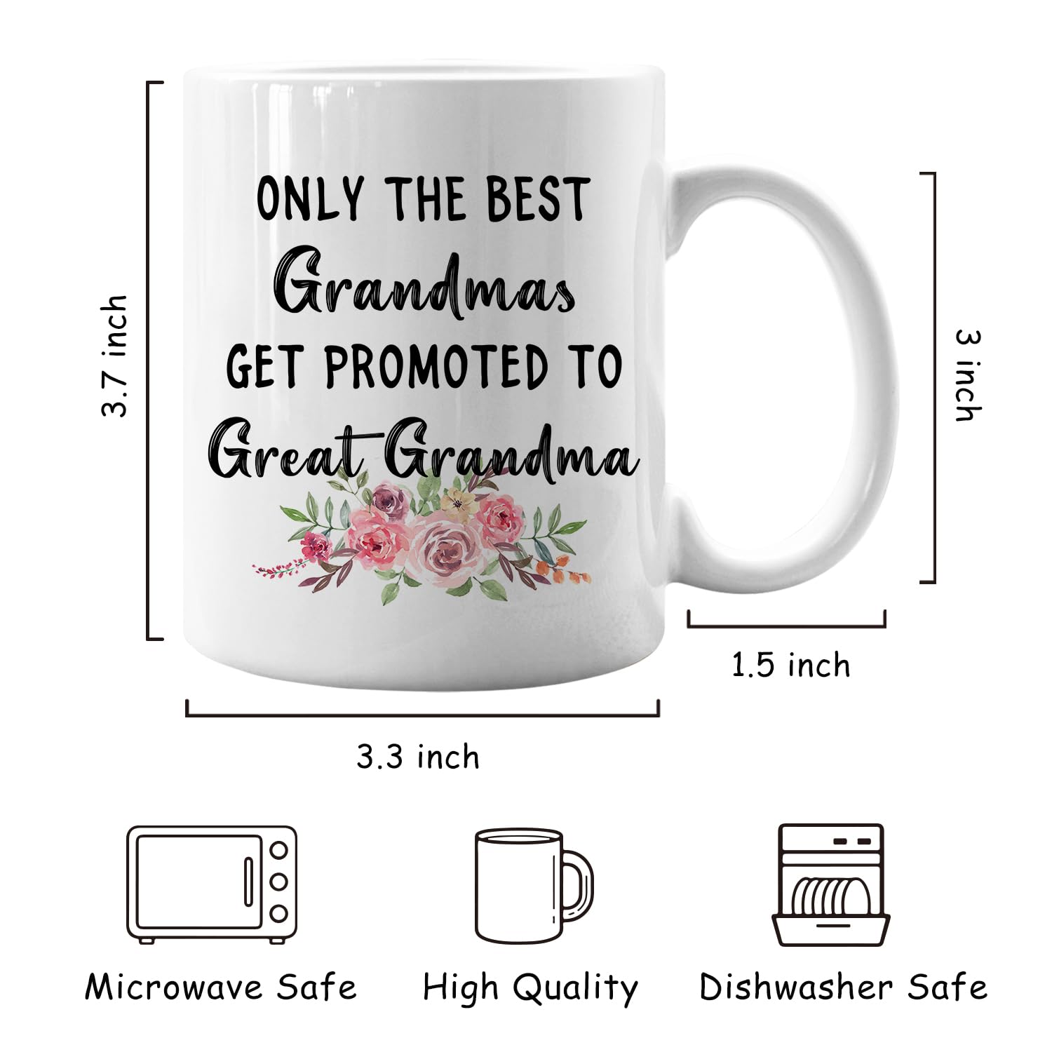 IWXYI great grandma mug with comfortable handle for daily use