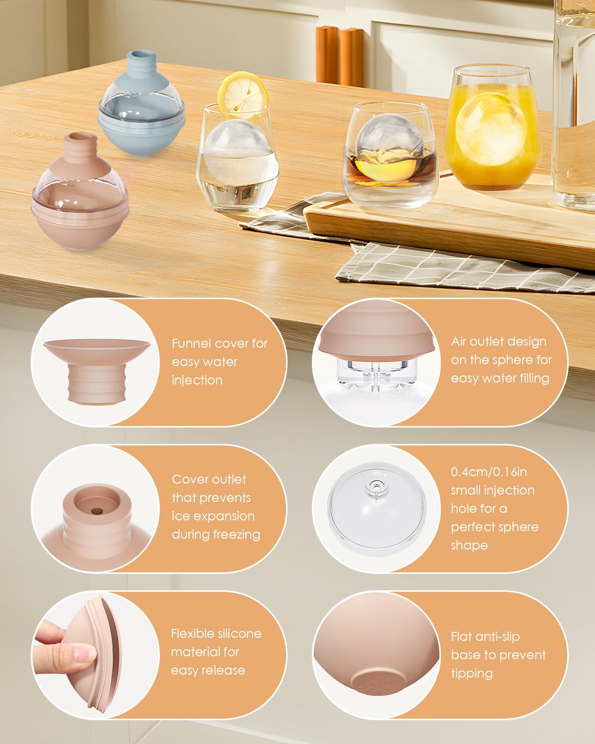 Iyestop funnel lid ice tray keeps filling tidy and doubles as a pouring spout.