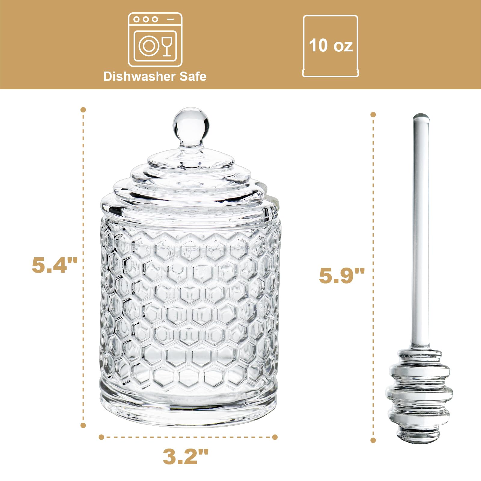 Iyulania 10 oz honey jar perfect for tea and coffee.