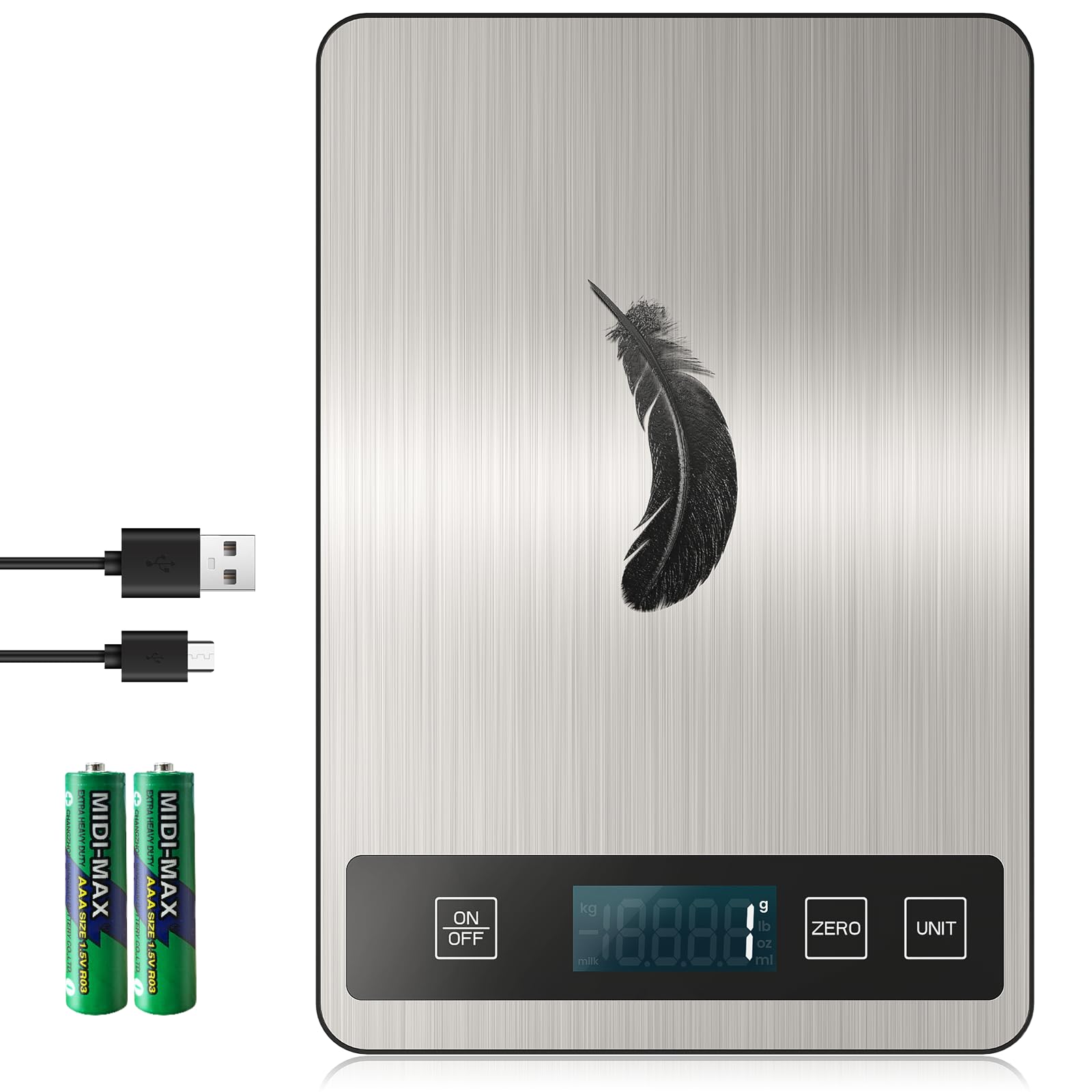 izeyu digital kitchen scale front view for precise ingredient weighing