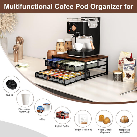 IZLIF 3-compartment cup lid organizer keeps essentials in easy reach.